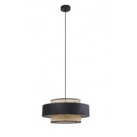 Lexi Lighting-Miquita Pendant Light - Natural Shade - Brown & Grey